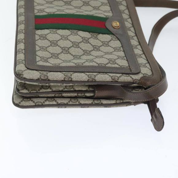 GUCCI GG Supreme Web Sherry Line Shoulder Bag PVC Beige 41 001 4085 Auth 93543 - Picture 4 of 16